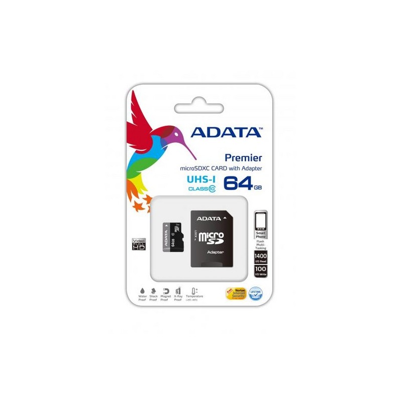 Carte Mémoire Adata Micro SDXC UHS-1 64Gb avec adaptateur