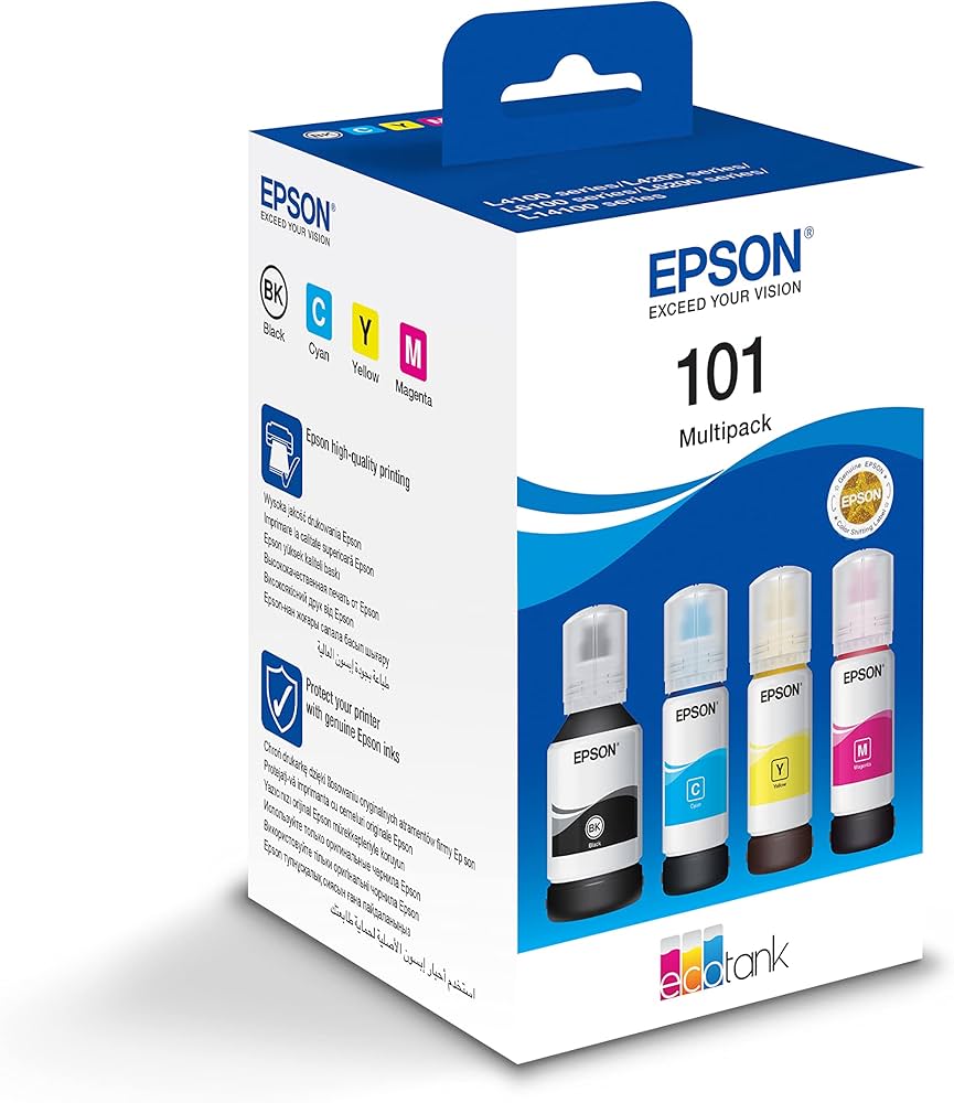 Pack de 4 Bouteille D'encre EPSON EcoTank Multipack 101